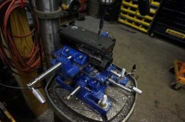 A drill press with its own vice makes the whole job even easier.