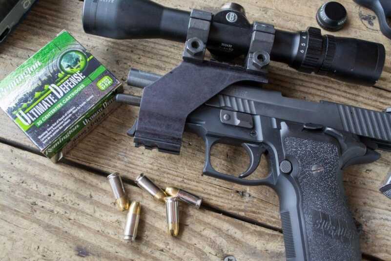 Ammo Test: Remington Ultimate Defense 9mm 124 Grain Full Size Handgun I tested accuracy using the Bushnell Elite 3500 Handgun Scope with a UM Tactical mount.