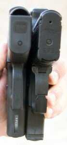 How small is small enough? The competition is fierce. GLOCK on the left, Walther on the right.