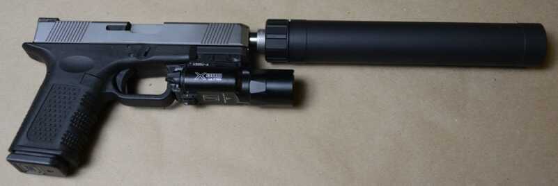 You can see the problem here. Oddly, when shooting like this, the sights are visible--it is the target that disappears down range. Looking down the sights super-imposes an image on the target that allows for modest efficacy, but no real accuracy. 