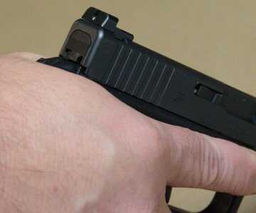 The GLOCK has the tendency of biting my hand. I have big hands, but even with the beave-rtail, I can't escape it. 