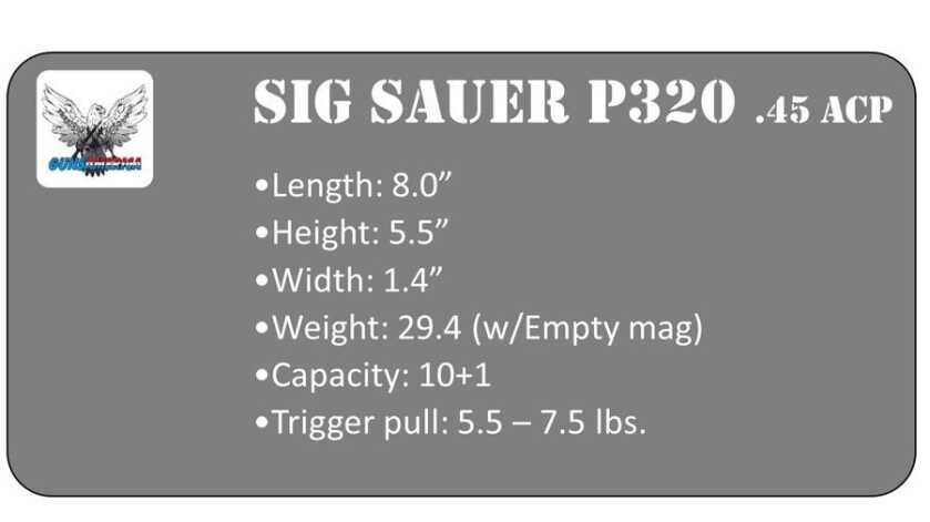 Sig p320 45 acp 13 specs