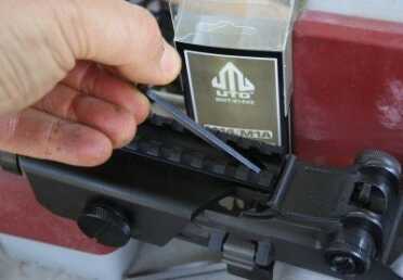 M1A Sniper/Competition Rifle - New Adjustable Precision Stock - Scope Installation & Range Report I used a $26 UTG mount for this test. It attaches with a set screw instead of a roll pin. Most likely it will not show long term viability and I am going to get one of the $299 Gen 4 steel mounts from Springfield for a future installment in this series.