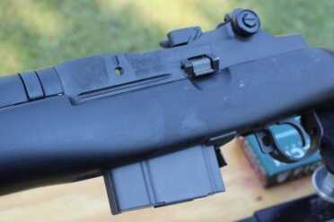 The small catch on the left of the receiver is the bolt hold-open.