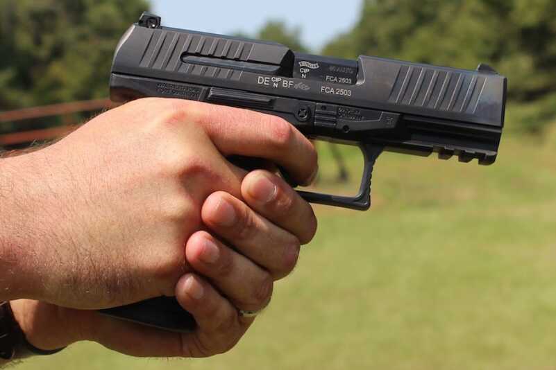 The lines of the .45 are similar to the lines of the 9mm, but the gun is marginally larger. 