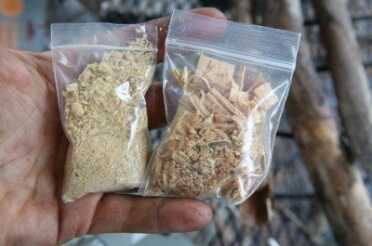 James' Fatwood Dust, also known as Maya Dust, and the Fatwood Shavings. 