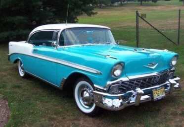 A 1956 Bel-Air. Back when cars looked good. Perhaps the inspiration for the Bel-Air came from the handsome Chevy.