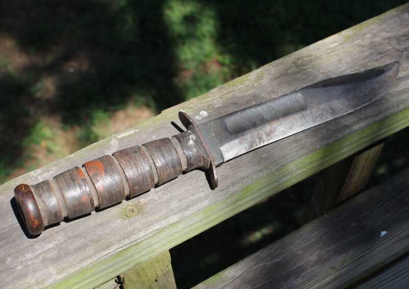 An original WWII era Mk 2 marked Ka-Bar on the cross-guard. 