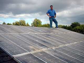 This is Steve standing next to his free solar array, and my guess is that you could do the same thing he did today. 