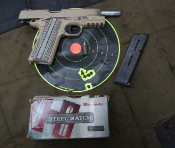 Never question your shooting until you shoot Hornady ammo. This Steel Match is intentionally underpowered for competition, but it is scary accurate. This is a 6 shot group. 