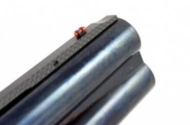 Benelli 828U--The Future of the Over-Under Shotgun The fiber optic front sight is small - not at all overpowering like some.