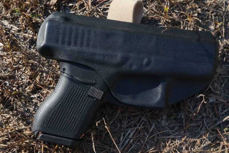 The holster is designed to be tight, but the gun is easy to pull free.