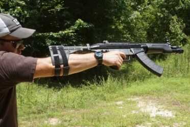 The arm brace does cut out the wave created by the 7.62 x 39s recoil.