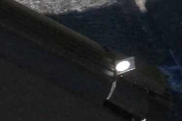 The front sight is angled for ease of draw. 