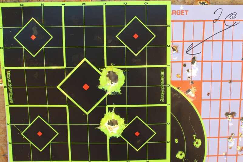 Two slugs from 25 yards.