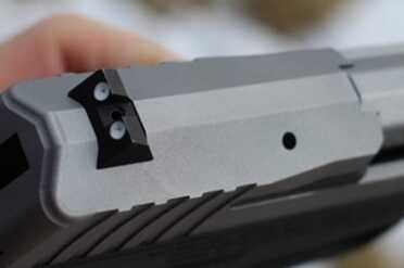 The angles cuts on the slide make the sights even more pronounced. 