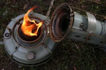 Prepping 101: Off Grid Heating With Diesel and Oil The other heater I reviewed is the Aladdin Blue Flame. This one was made in England, and came with a new wick in it.