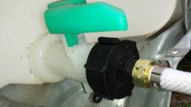 The drain tarp can fill directly into the tank if the tarp is higher than the water level in the tank will be when full. I have linked to these tank adapters in the article. 