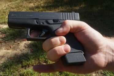 3D Printed Mag Extension for the Glock 43--Sintercore The angle on the extension matches the angle of the grip and mag.