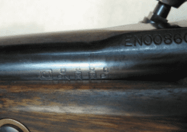 Reproduction barrel stamps on an 1853 Enfield.