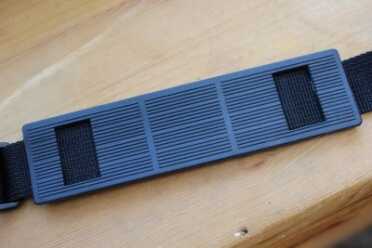 The pad on the shoulder strap.