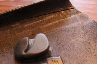 You can see here where the clip rubs inside. No problems holstering the gun with the Techna Clip, if the holster can flex slightly.