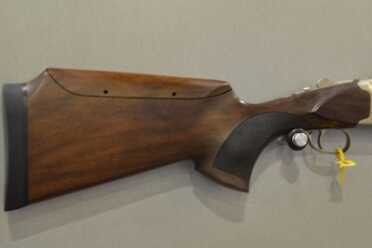 The stock is adjustable for a precise fit.