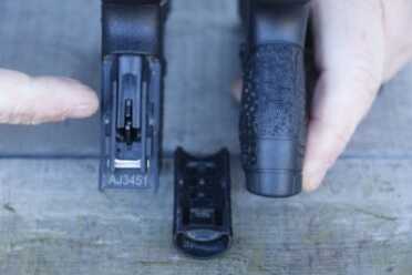 The interchangeable back straps have been removed as well as the striker disconnect. This safety feature was lost on most users.