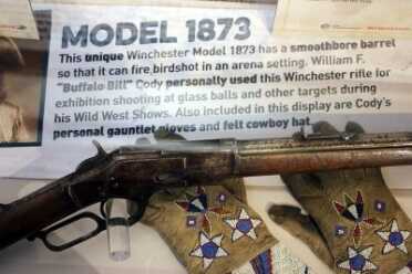 Buffalo Bill's 1873 was not your average Winchester. His had a smooth barrel for shooting shot for tricks in his wild west show. 