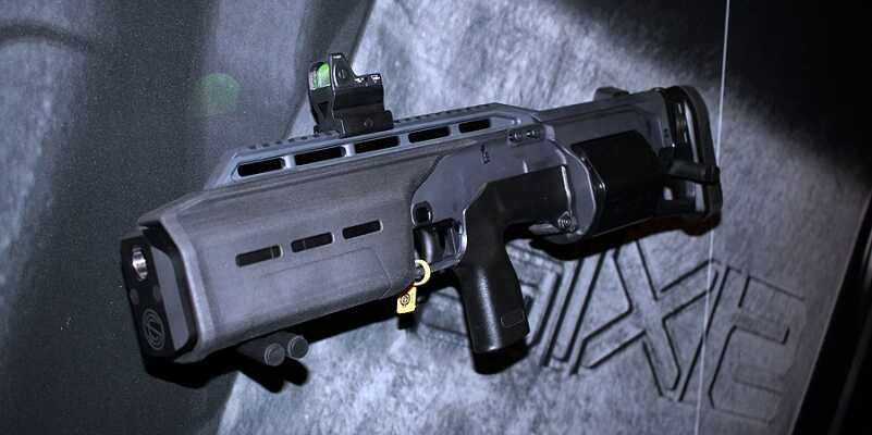 The SBS with a Silencerco Salvo 12. 