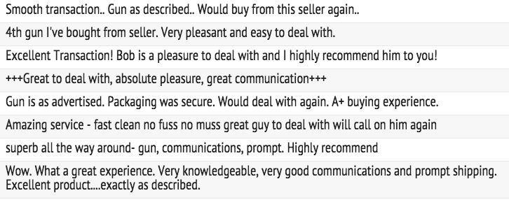 A look at some of the feedback from the trusted seller.  