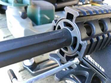 The barrel is not free floated. Here you can see how the barrel supports the hand guard.