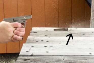 The 223 caught just prior to Round leaving the barrel recoil is significant. Look what the blast did to the ash on my cigar.