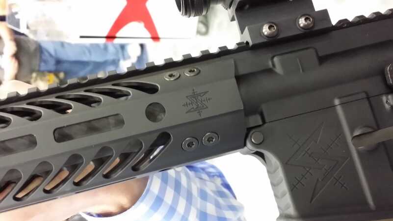 Freedoms Munitions Showcases New Seekins Precision GI Rifle — NRA 2016 Surrounding the Seekins Precision barrel is a matching Seekins MCSR M-LOK free-floating handguard.