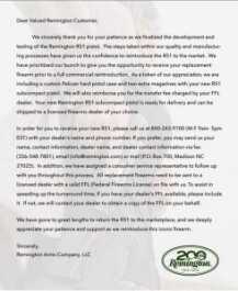 This letter is apparently being sent out to the initial buyers of the R51. (Photo: TFB)