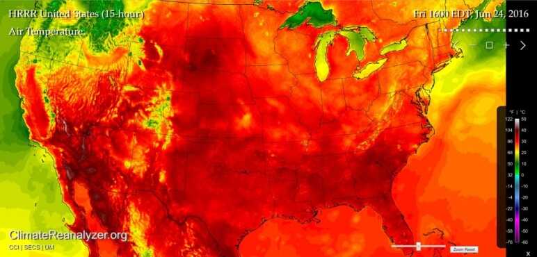 Prepping 101: Is This the END? - Brexit in Context Temperature maps like this are becoming way too common to keep a lid on this mess much longer. And these temps are with reckless solar radiation management spraying. Imagine how hot it would be without the fake clouds?