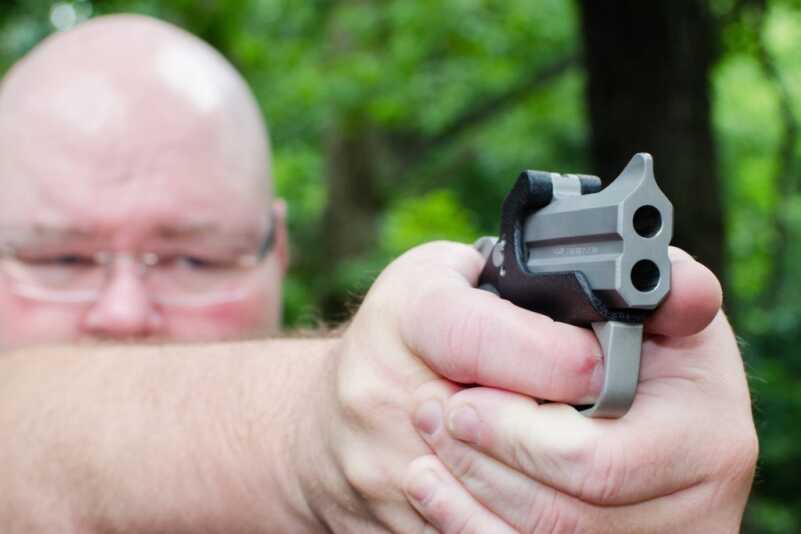 The Bond Arms Backup derringer packs in two barrels of 9mm or .45 ACP power for deep-cover defense.