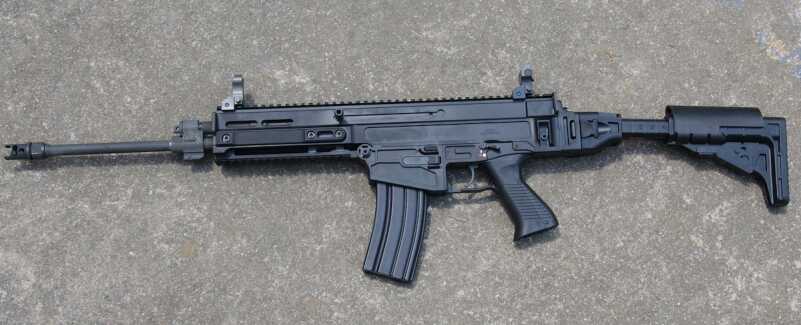 The carbine feeds from readily available AR-pattern magazines, which is ideal for American shooters.