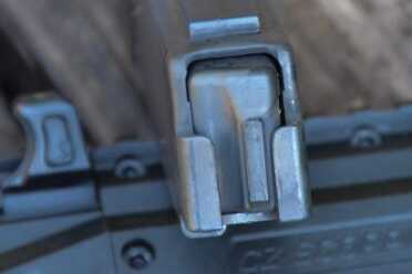 The 20-round, translucent magazine of the Evo 3 is a double-row, double-feed design.