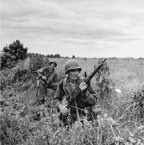 MilSurp: Collecting The Model 1903A4 Sniper Rifle An Army sniper and his observer clearing an area on Luzon, in the Philippines in 1945. U.S. Army Photo.