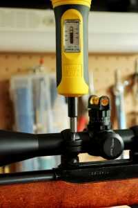 Ring cap screws are tightened to a 15-inch pounds and attention is paid to the bubble level to make sure the scope doesn't rotate in the process. 