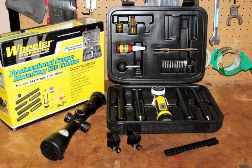 This scope mounting kit has everything that is needed to mount scope bases and rings from just about any manufacturer.