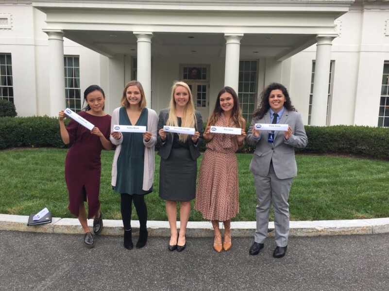 The ladies of "Cocks Not Glocks" at the White House. (Photo: Facebook)