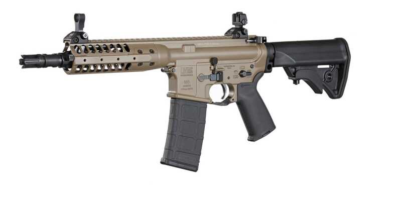 The IC PSD also uses a Monoforge upper receiver that features a low-profile hand guard that is user configurable with sections of Picatinny rail. 