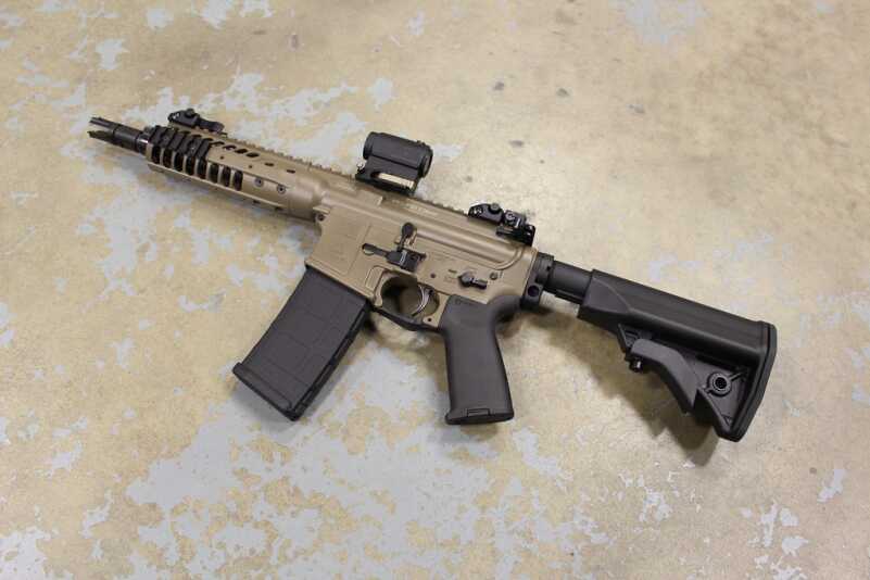 With the stock collapsed, the LWRC is an extremely short 25 inches in overall length.