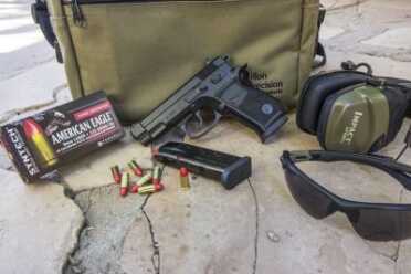 The author ran a wide selection of ammo through the C100, including the Federal Syntech load shown here.