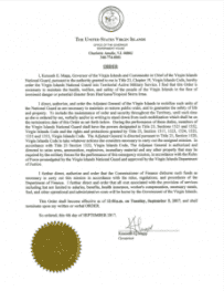 Virgin Island Gov. Signs Confiscation Order Ahead of Hurricane Irma