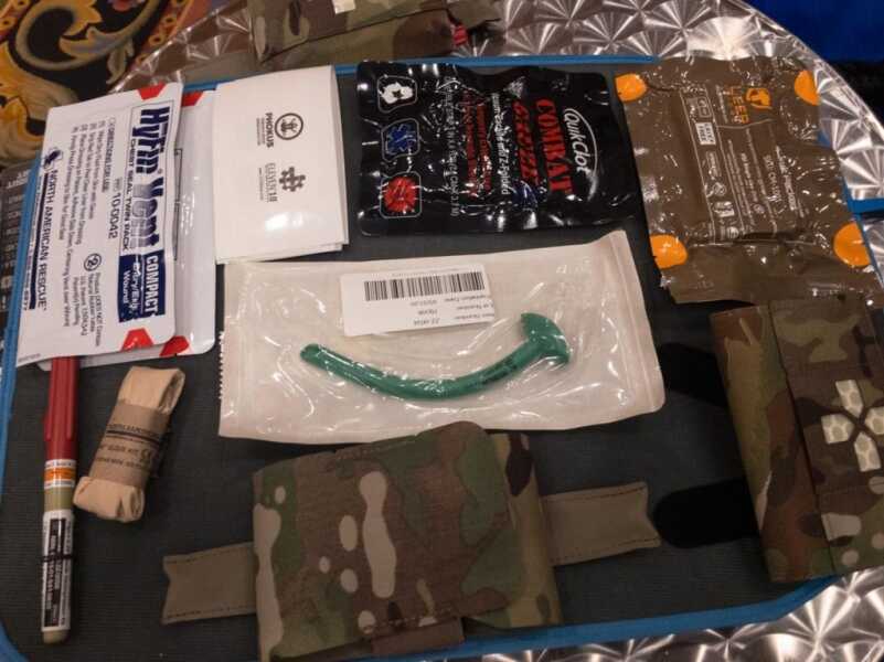 The Advanced kit has additional components to handle chest injuries.