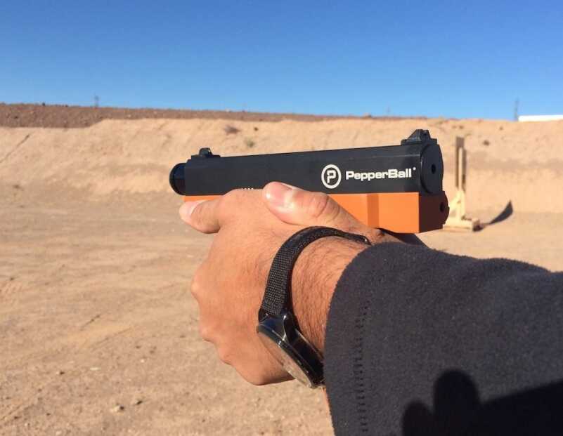 'Snowflake' Removal with Less-Lethal Pepperball Pistol - SHOT Show 2018