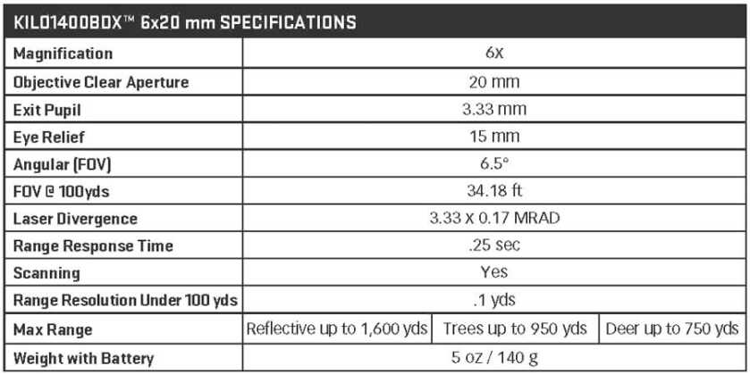 Sig Sauer KILO1400BDX Rangefinder Sig Sauer KILO1400BDX Rangefinder
